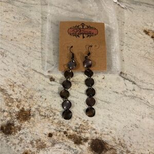 Plunder Elegant Brown Dangle Earrings